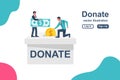 Template landing page concept donation vector