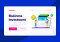 Template Landing Page People Business Investment Vector Flat Illustration, icon, man, woman, credit card, money, dashboard