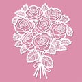 Template for laser cutting. Bouquet of roses. Vector