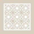 Template for laser cutting decorative panel