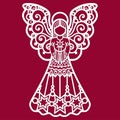 Beautiful, lace angel for laser cutting