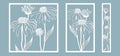 Template for laser cutting and Plotter. Flowers, leaves, bouquet for decoration. Vector illustration. echinacea flower. plotter