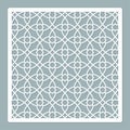 A template for laser cutting. A square panel with a geometric pattern. Carved panel for cutting out paper, wood, metal.