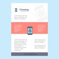 Template layout for Bug on a smartphone comany profile ,annual report, presentations, leaflet, Brochure Vector Background Royalty Free Stock Photo