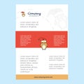 Template layout for Christmas penguin comany profile ,annual report, presentations, leaflet, Brochure Vector Background Royalty Free Stock Photo