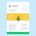 Template layout for Corn comany profile ,annual report, presentations, leaflet, Brochure Vector Background Royalty Free Stock Photo