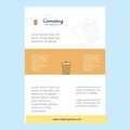 Template layout for Dustbin comany profile ,annual report, presentations, leaflet, Brochure Vector Background