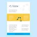 Template layout for Pulley comany profile ,annual report, presentations, leaflet, Brochure Vector Background Royalty Free Stock Photo