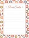 Template for letter to Santa Claus. Christmas layout with snowflakes for wish lists, greeting cards and invitations