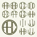 Template letters to create monogram