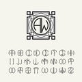 Template letters to create monograms
