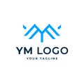 Monogram letter initials YM