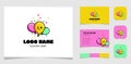 Template Logo Creative Party balloon, fun and colorful concept.