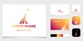 Template Logo Creative Rising star, Rise shape and star concept.