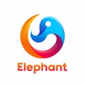 template logo elephant color full