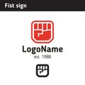 Template logo in the form of a red fist Royalty Free Stock Photo