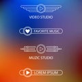 Template of a logo of a music and video of studio