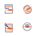 Template logo for poke cafe, japanese food