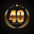 Template Logo 40 Years Anniversary Vector Illustration