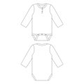 Template long sleeve baby onesie with button vector illustration