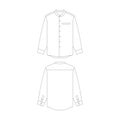 template long sleeve grandad collar shirt with welt pocket vector illustration flat design outline clothing collection
