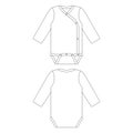 Template long sleeve side snap baby onesie vector illustration