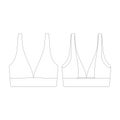 template longline triangle bikini top vector flat design outline clothing collection Royalty Free Stock Photo