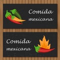Template for menu or booklet with cartoon mexican