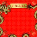 Template menu red background with dragon Royalty Free Stock Photo