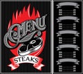 Template for menu of steaks, grill, barbecue Royalty Free Stock Photo