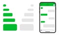 Template of Messenger Chat in Mobile Phone. Mockup of Smartphone and Empty Talk Speech Bubble Icon. Interface of Mobile