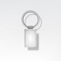 Template Metal Keychain Vector. Realistic Illustration. Key Chain Or Pendants Mock Up.