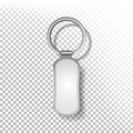 Template Metal Keychain Vector. Realistic Illustration. Key Chain Or Pendants Mock Up.