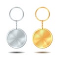 Template Metal Keychains Set Golden and Silver Circle