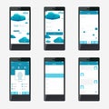 Template mobile application interface design.