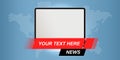 Template, mockup for breaking news screen on TV, video, online newspapers and magazines. Copyspace to insert image and Royalty Free Stock Photo