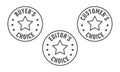 Set of three vector badges - editors choice, customers choice, buyers choice Royalty Free Stock Photo