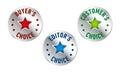 Set of three vector badges - editors choice, customers choice, buyers choice Royalty Free Stock Photo