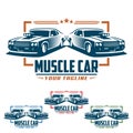 Muscle car logo, retro logo style, vintage logo