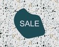 Template with note sale on terrazzo italian flooring pattern
