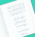 Template notebook with font handmade. Mock up