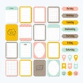 Template for notebooks. Cute design elements. Collection of various note papers. Flat style. Notes, labels, stickers Royalty Free Stock Photo