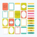 Template for notebooks. Cute design elements in flat style. Note