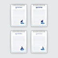 Template for notepad. Objects on the marine theme. Drawn elements. Royalty Free Stock Photo