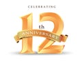 Template number 12th anniversary celebrating classic logo vector