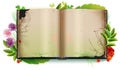 Template open book blank sheet page herbarium collection plant Royalty Free Stock Photo