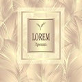 Template for package from Luxury background made by foil leaves in gold beige