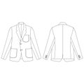 Template patch pockets blazer vector illustration flat design