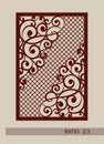 The template pattern for laser cutting decorative panel Royalty Free Stock Photo