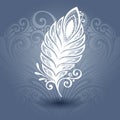 Template with Peerless Feather in Ornate Background